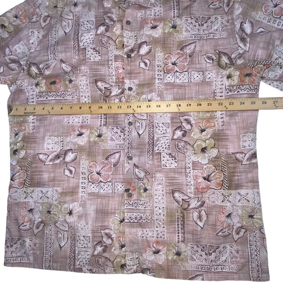 Campia Moda Men’s XL Pink Floral Hawaiian Button Down Shirt - Picture 3 of 9